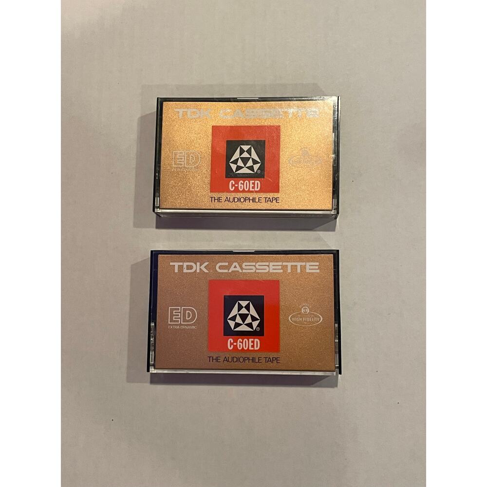 2 x 1970s TDK C-60ED Extra-Dynamic Audiophile Cassette Tapes